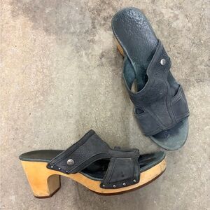 Ugg clogs slides wood heels
